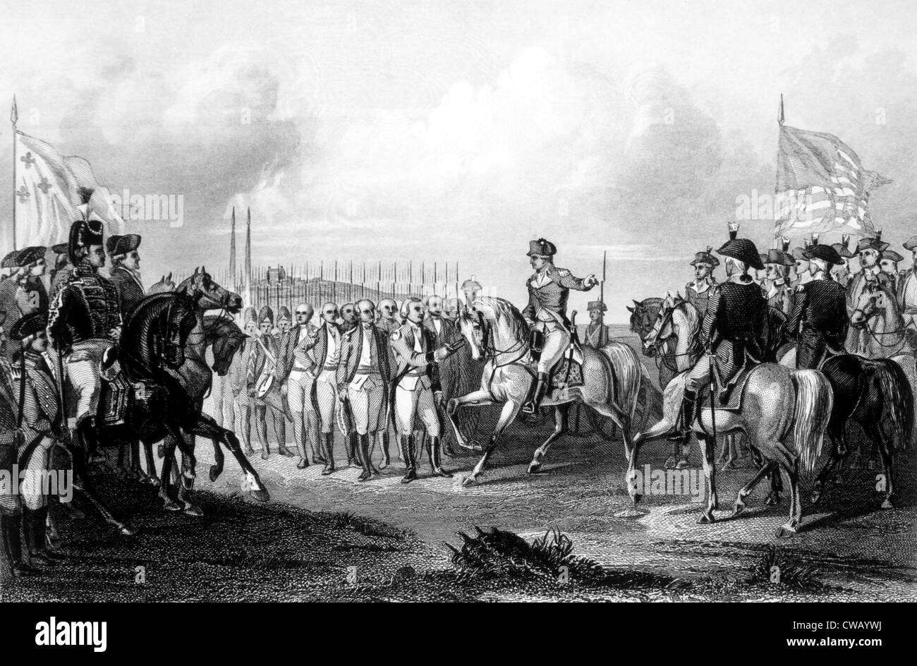 La bataille de Yorktown, la reddition du général britannique Charles Cornwallis, Octobre 19, 1781 Banque D'Images