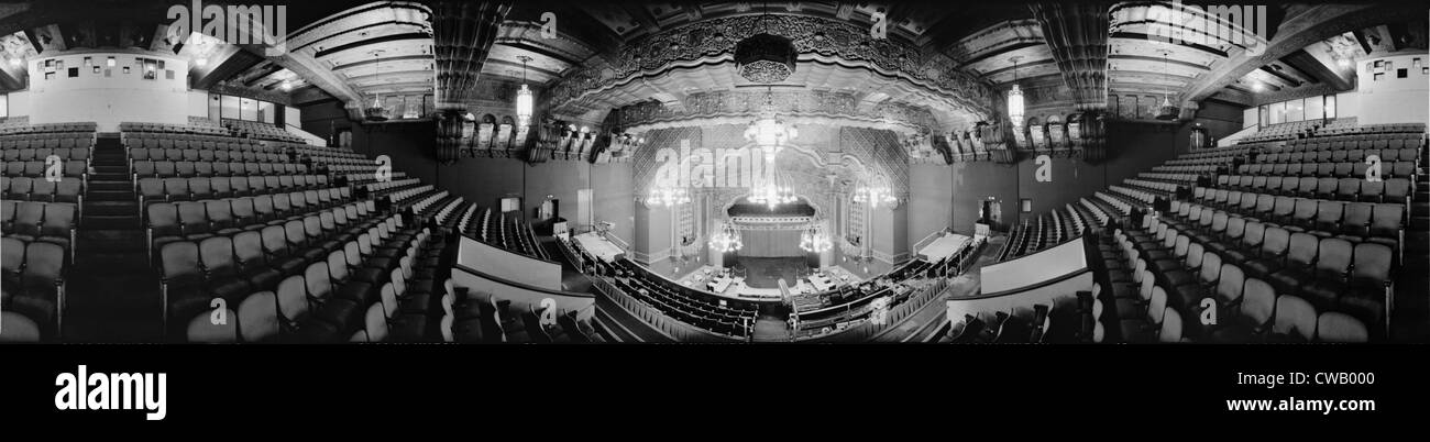 Le Fox Theatre, vue panoramique de l'auditorium, Septième Avenue, Olive Way, Seattle, Washington, vers 1991. Banque D'Images