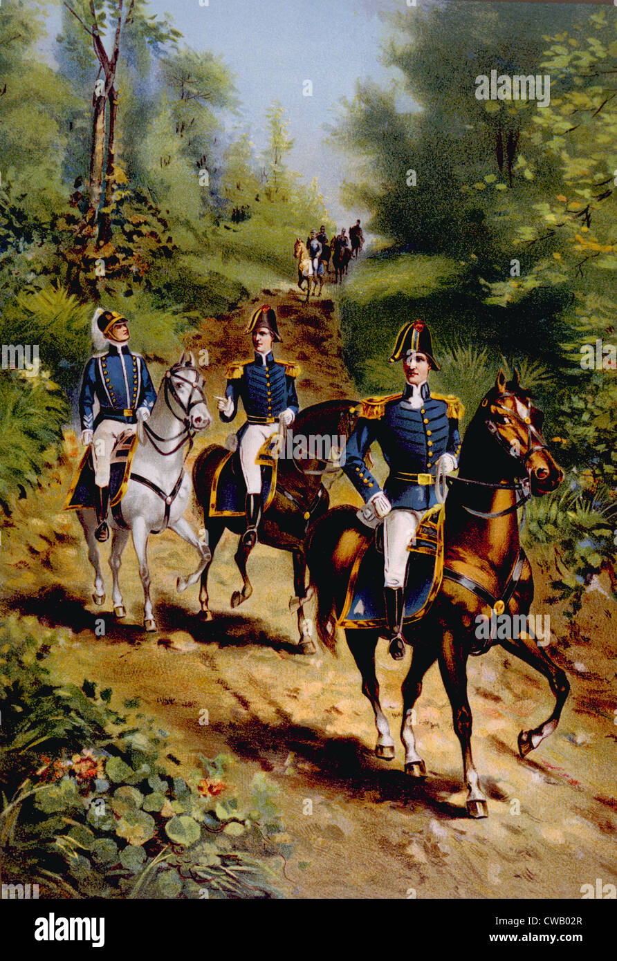 La guerre de 1812, les agents de l'état-major général américain, lithographie publié 1899 Banque D'Images