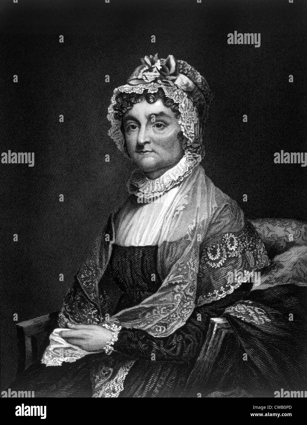 Abigail Adams (1744-1818), première dame américaine (1797-1801), Gravure publiée en 1873 Banque D'Images