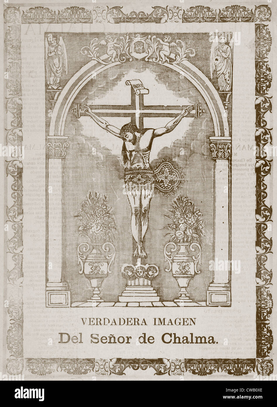 Jésus Christ, titre : True Image du seigneur de Chalma, par José Guadalupe Posada, Mexico, dessin, vers 1903. Banque D'Images