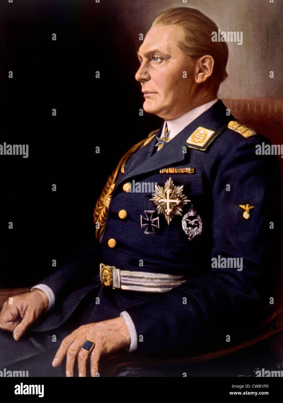Hermann Goering, (1893-1946), homme politique allemand et chef militaire et membre dirigeant du parti nazi. 1934 Peinture de Banque D'Images