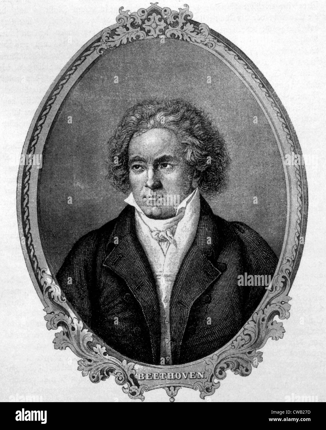 Ludwig van Beethoven (1770-1827), gravure 1885 Banque D'Images