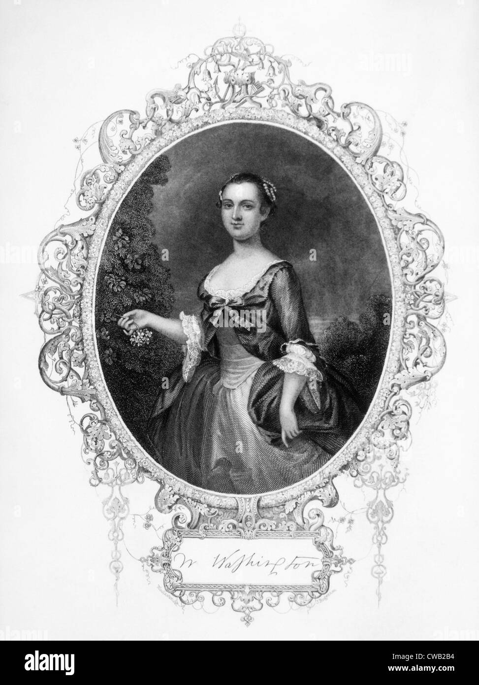 Martha Washington (1731-1802), la Première Dame (1789-1797) Banque D'Images
