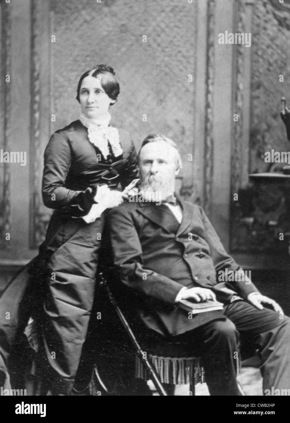 Le président Rutherford B. Hayes avec Première Dame Lucy Ware Webb Hayes, ca. 1880 Banque D'Images
