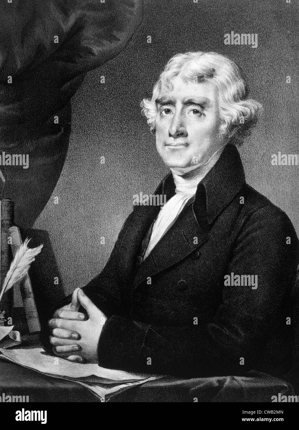 Thomas Jefferson (1743-1826), Président des États-Unis (1801-1809), lithographie de Nathaniel Currier après peinture par Gilbert Stuart Banque D'Images