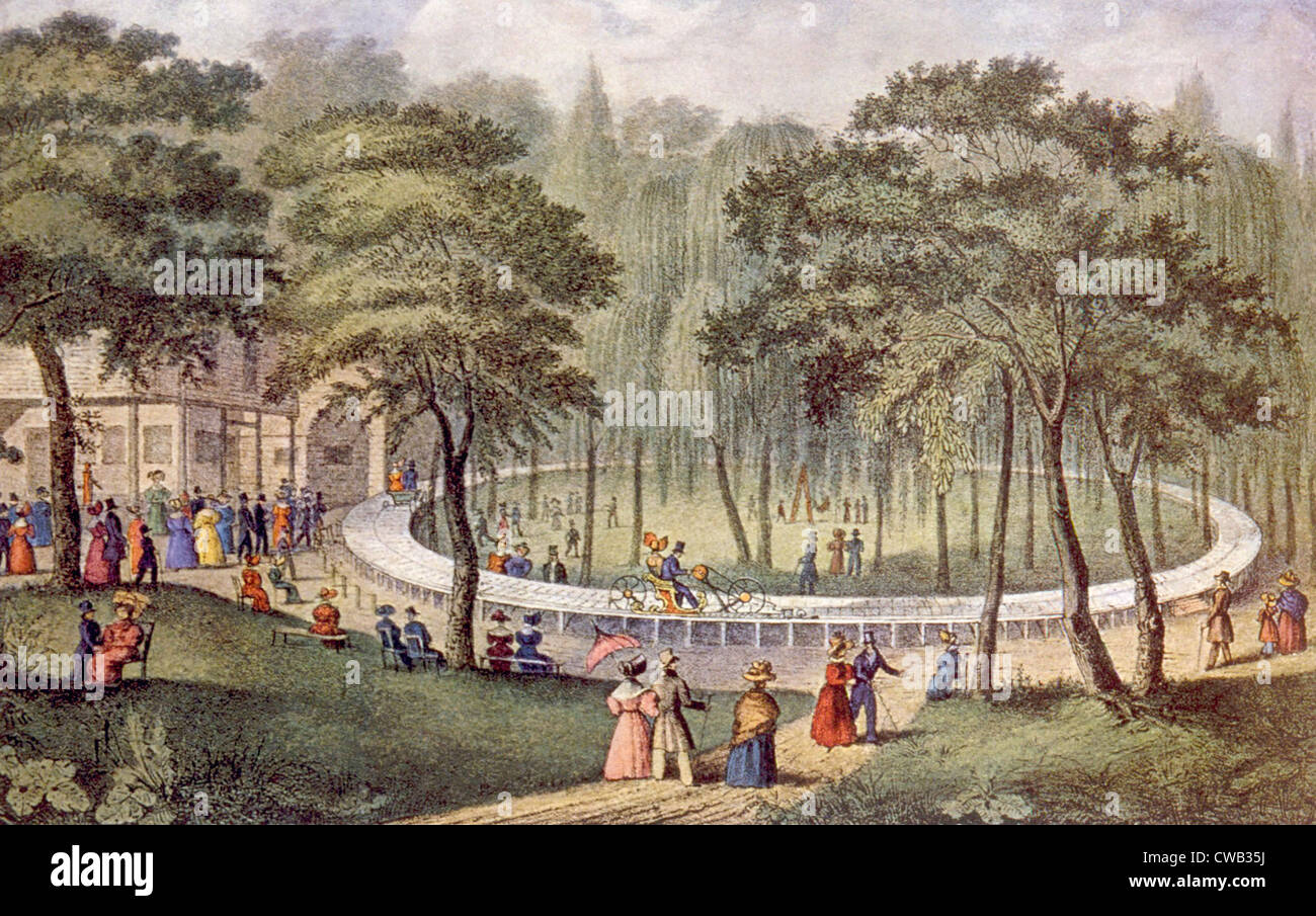 "Le chemin de fer circulaire plaisir.' Currier & Ives Banque D'Images