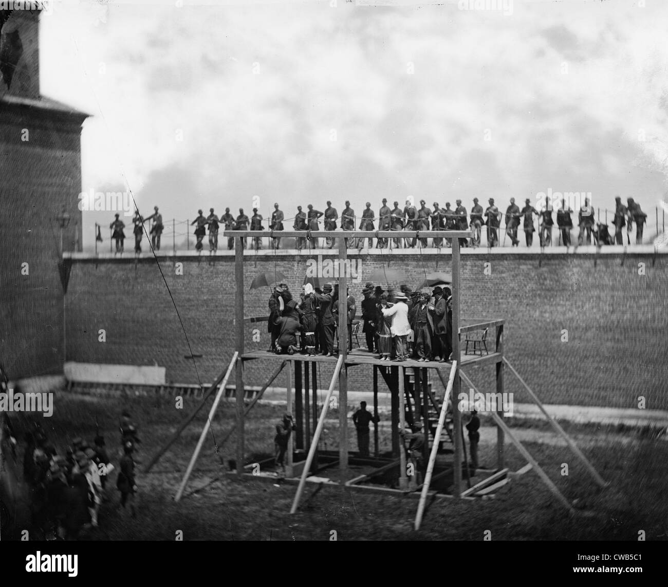 L'assassinat du président Abraham Lincoln, le réglage des cordes pour pendre les conspirateurs, Washington DC, photo de Banque D'Images