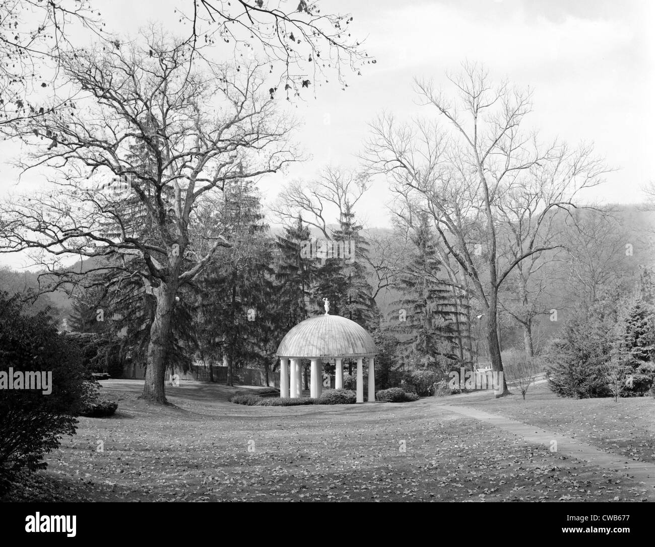 Le Greenbrier, Spring House. White Sulphur Springs couvre le pavillon du complexe Sulphur Springs. La Virginie de l'Ouest, années 1830, phot0 Banque D'Images