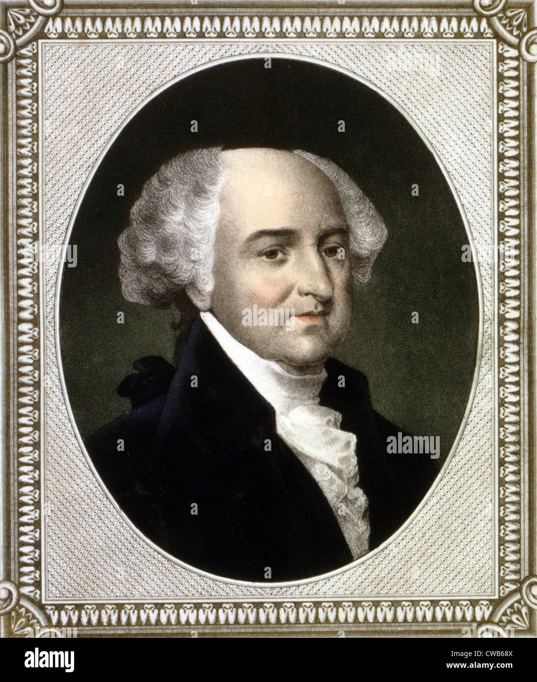 John Adams, deuxième Président des États-Unis, lithographie couleur ca. 1846 Banque D'Images