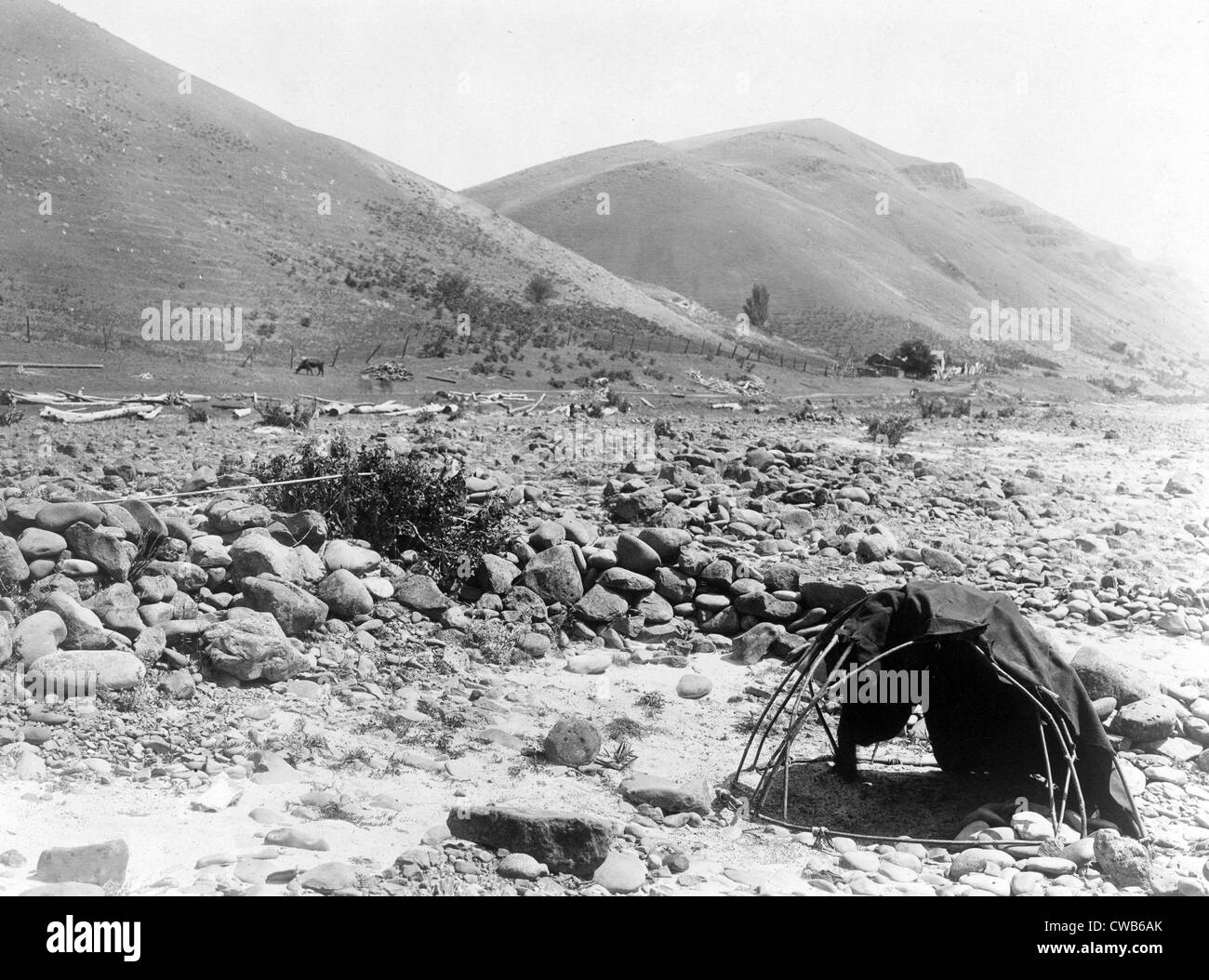 Nez Percé de sweat-lodge. Edward S. Curtis photo, ca. 1910 Banque D'Images