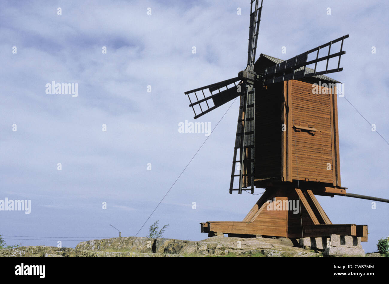 Un poste historique mill (moulin) à Kristinestad, Finlande Banque D'Images