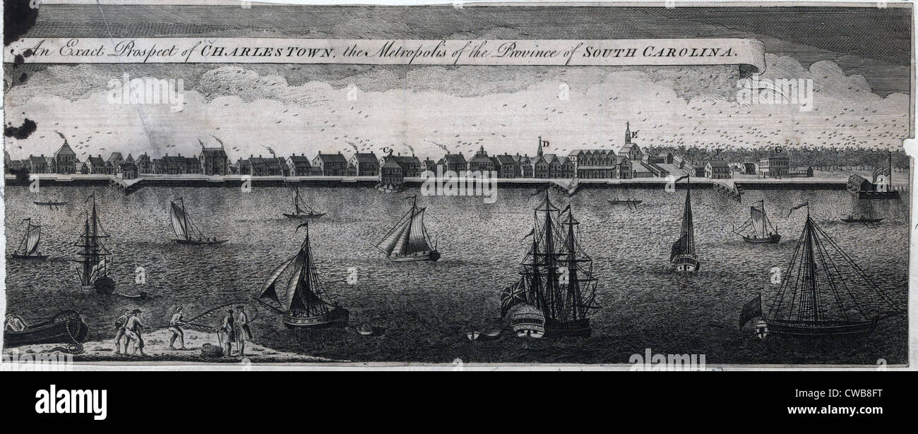 Une perspective exacte de Charlestown : la métropole de la province de Caroline du Sud. 1762 Banque D'Images