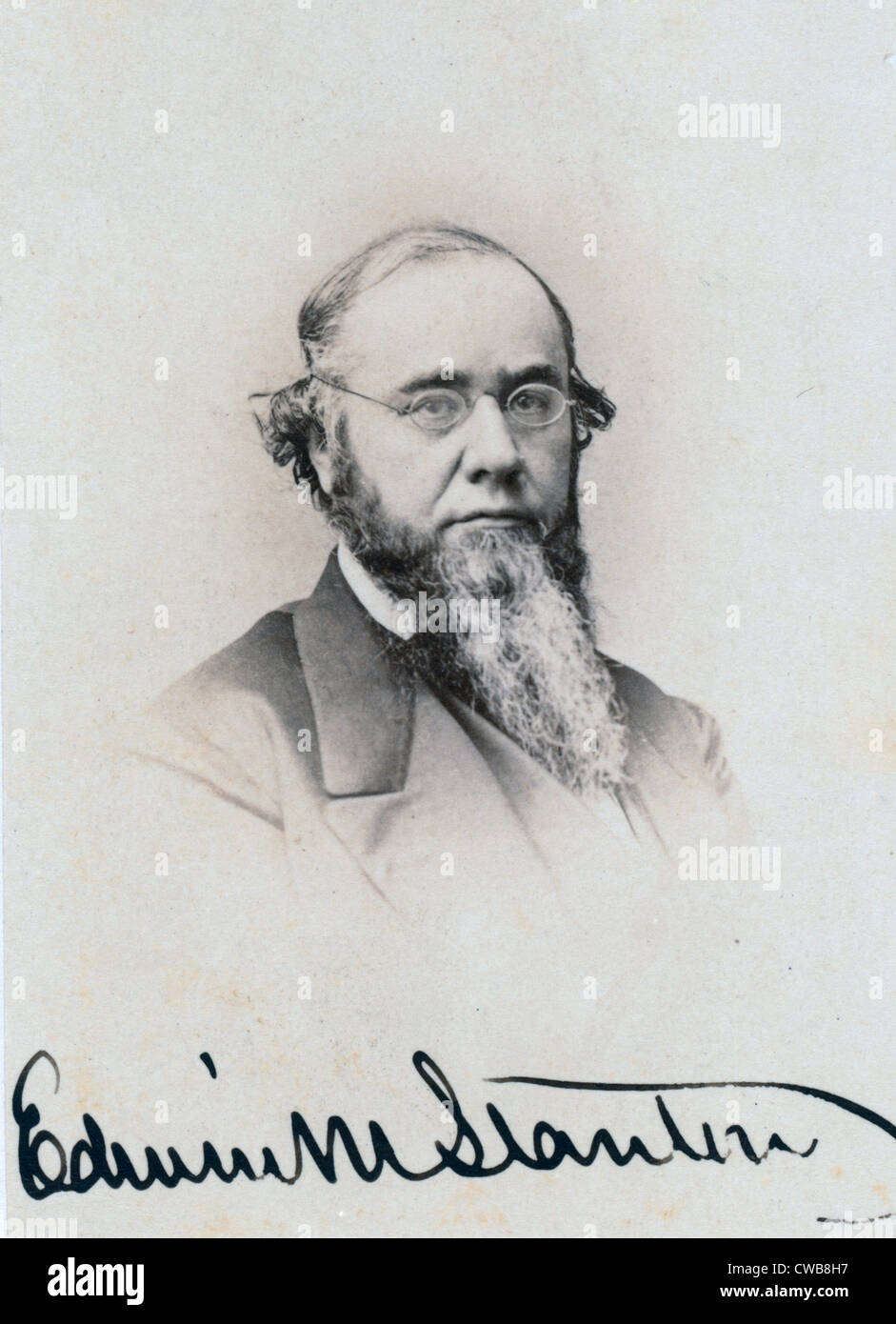 Edwin M. Stanton a été Lincoln's deuxième secrétaire de la guerre. Photographie par Mathew Brady ca. 1860 Banque D'Images