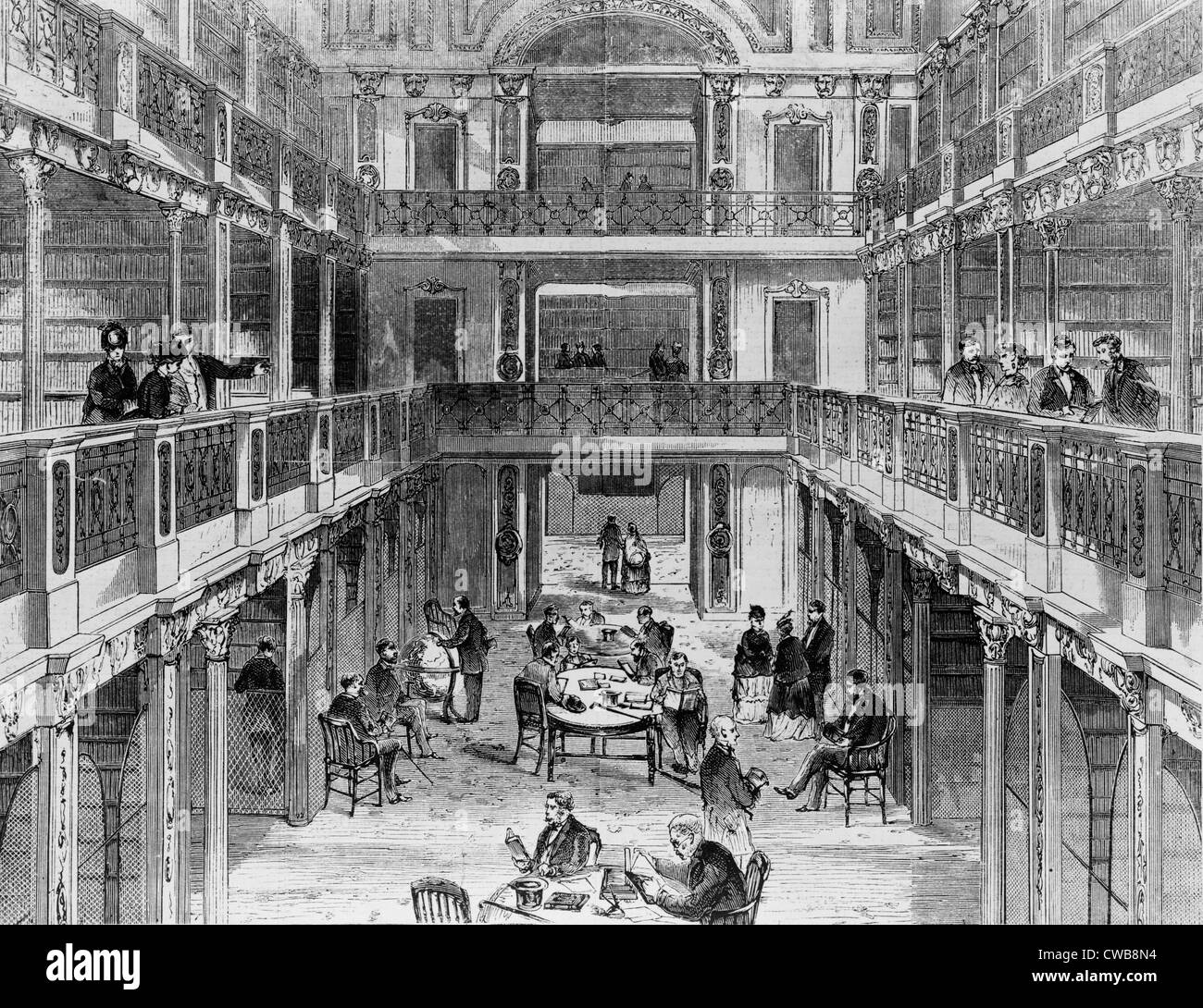 Washington, D.C., la Bibliothèque du Congrès dans le Capitole. 1853 Banque D'Images