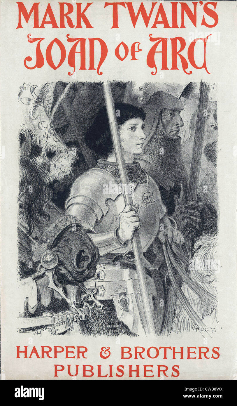 Jeanne d'Arc, par Mark Twain, illustration par Eugène Grasset, Harper & Brothers Publishers, 1894. lc-dig-ppmsca-12516 Banque D'Images