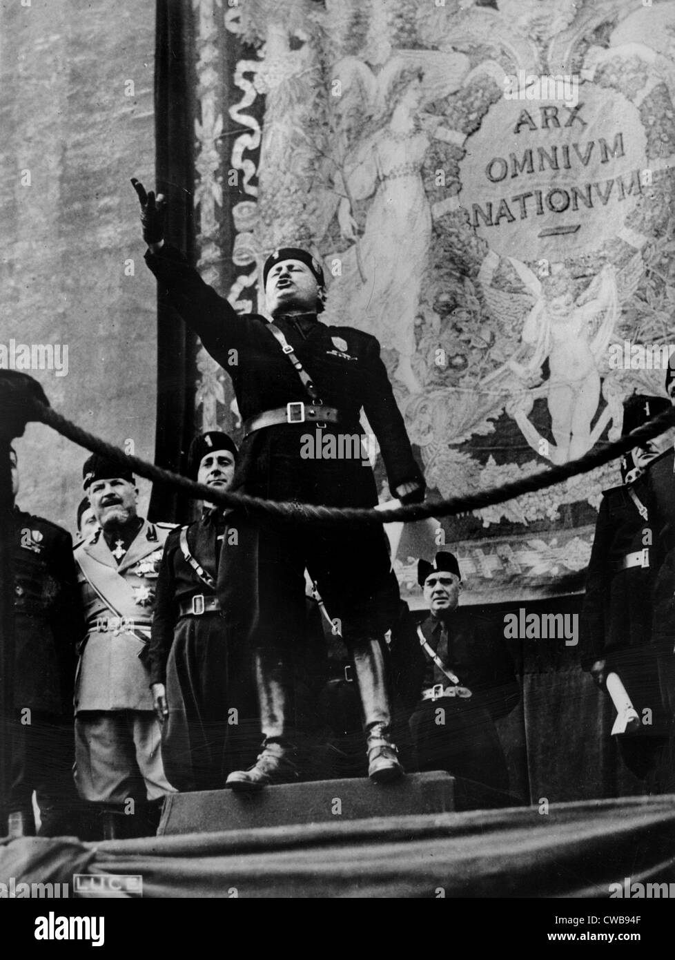 Leader fasciste italien Benito Mussolini, vers le début des années 1940. Banque D'Images