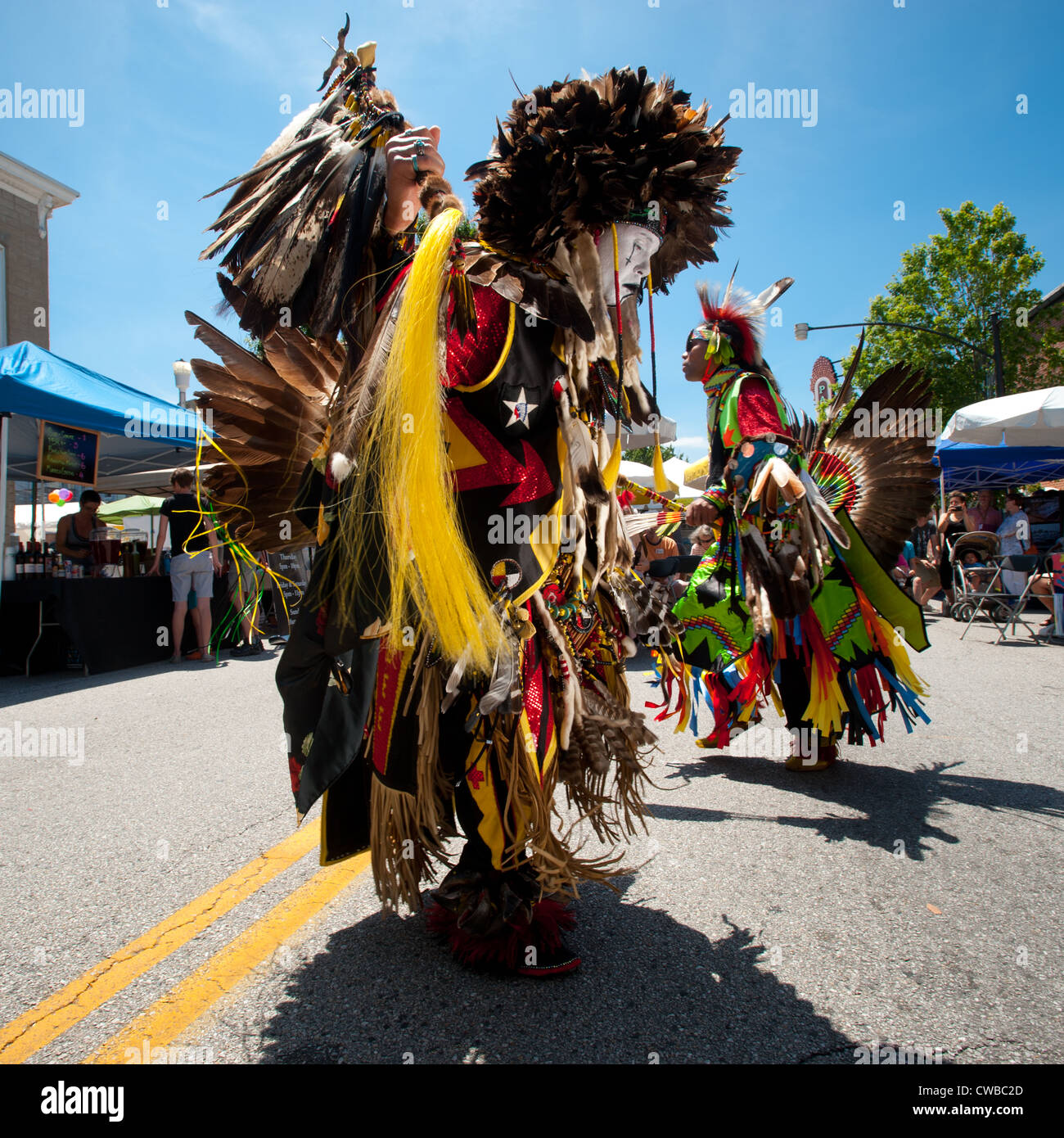 Lumbee traditionnelle cérémonie de danse et d'insignes Banque D'Images