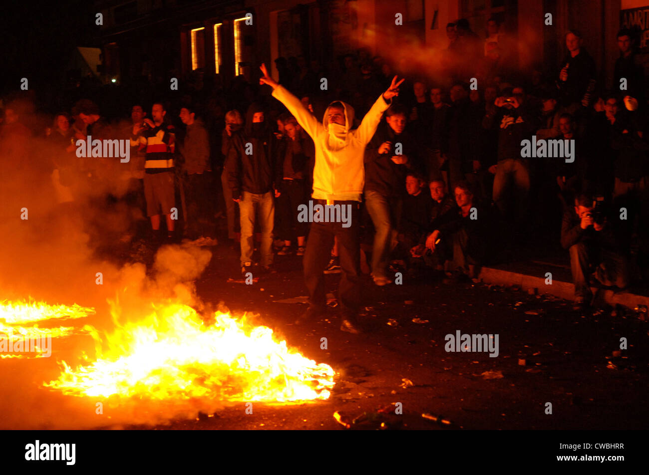 Émeutes, Berlin le 1er mai Banque D'Images