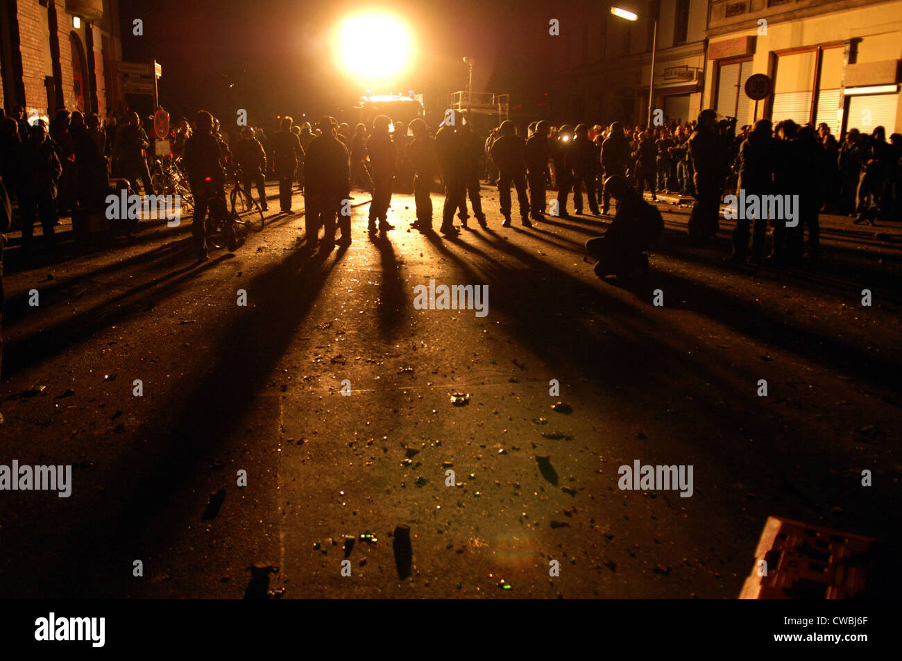 Émeutes, Berlin le 1er mai Banque D'Images