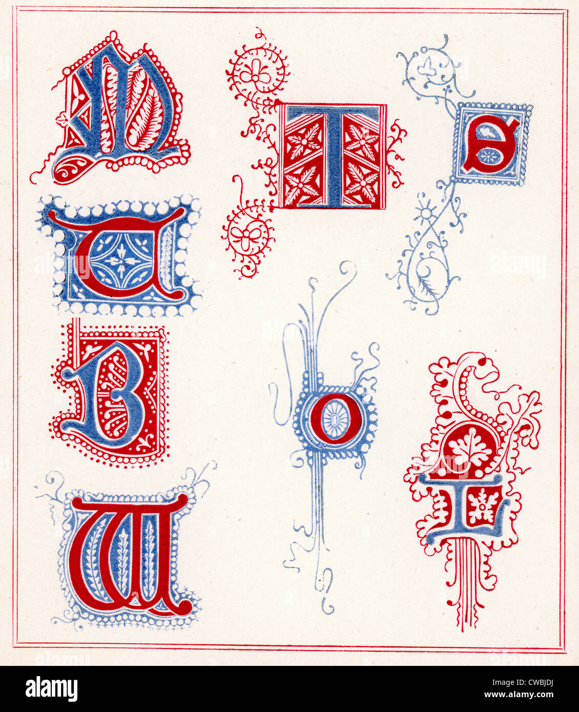 Exemples de 14e et 15e siècle Lettres Banque D'Images