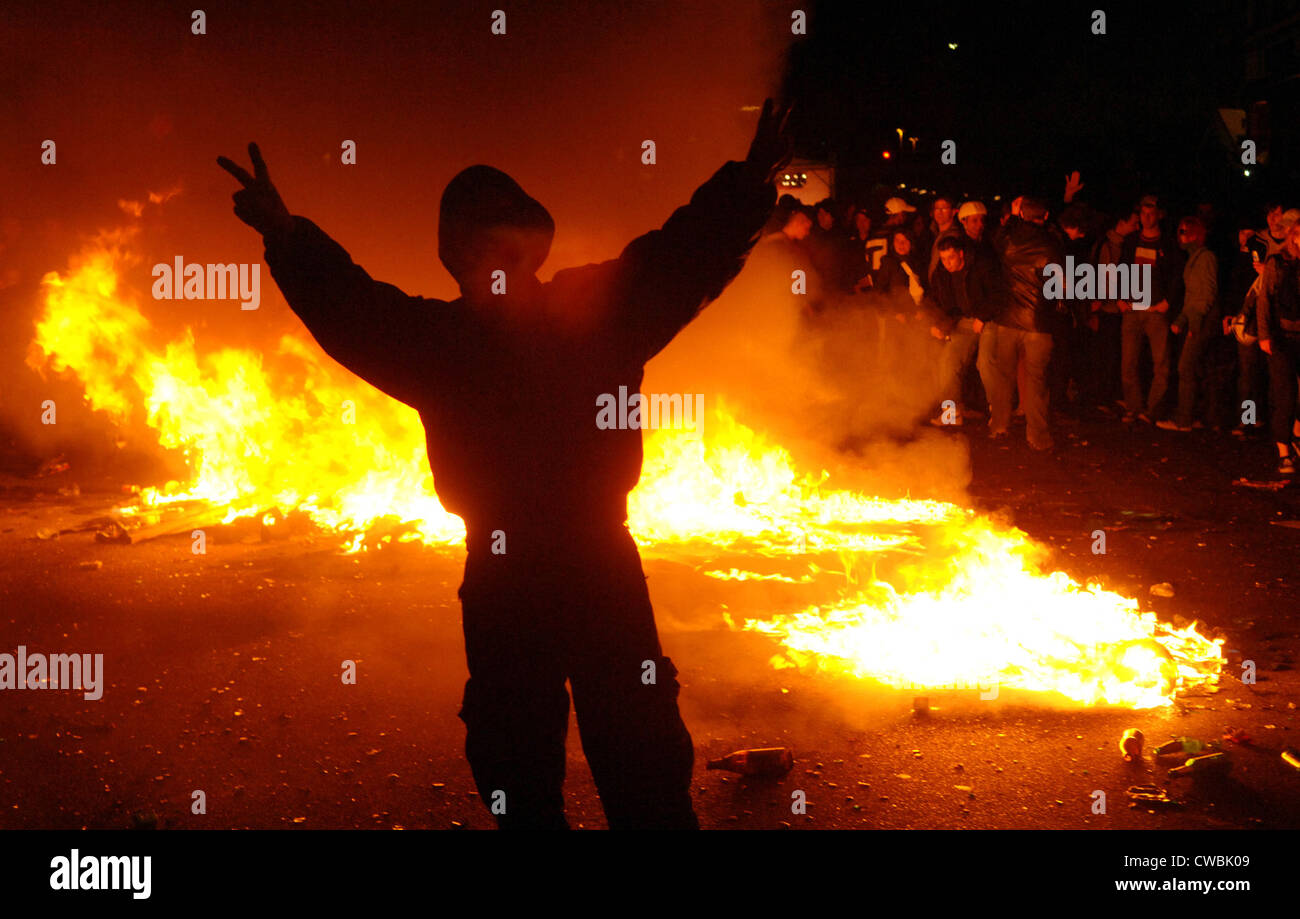 Émeutes, Berlin le 1er mai Banque D'Images