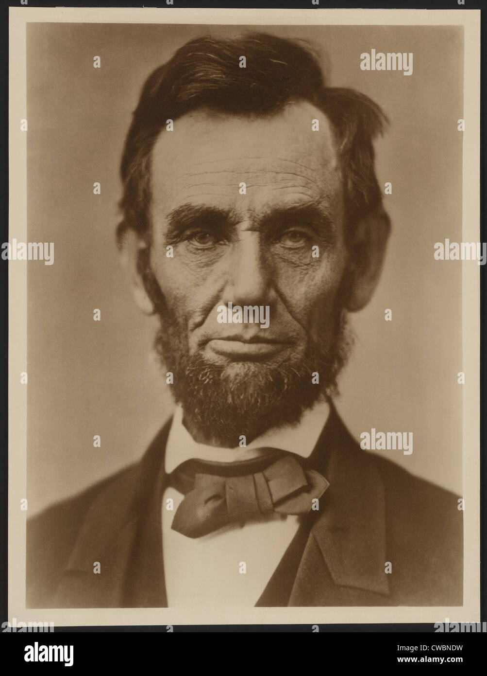 Abraham Lincoln (1809-1865) dans le portrait classique par Alexander Gardner du 15 novembre 1863. Banque D'Images