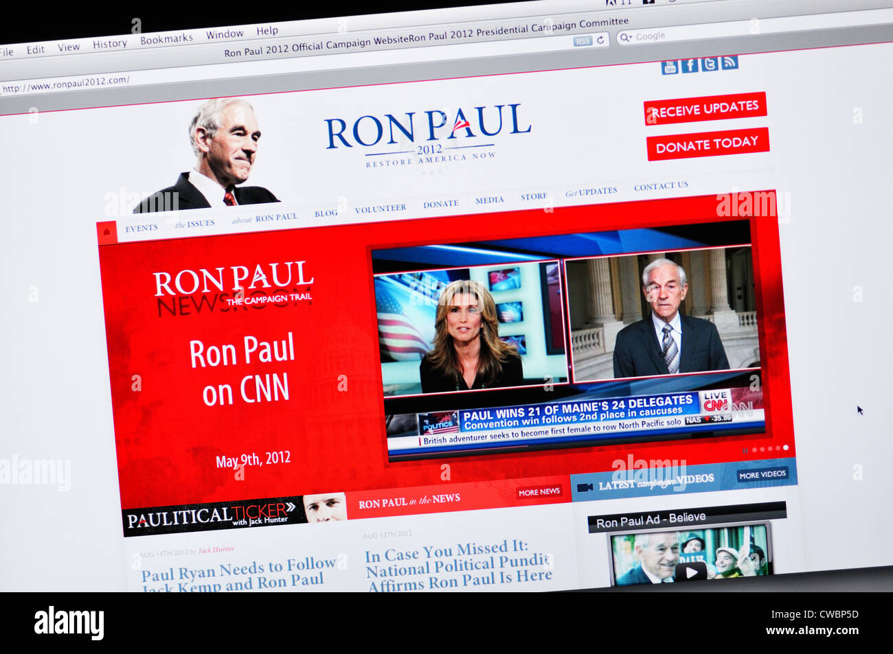 Site web de Ron Paul Banque D'Images