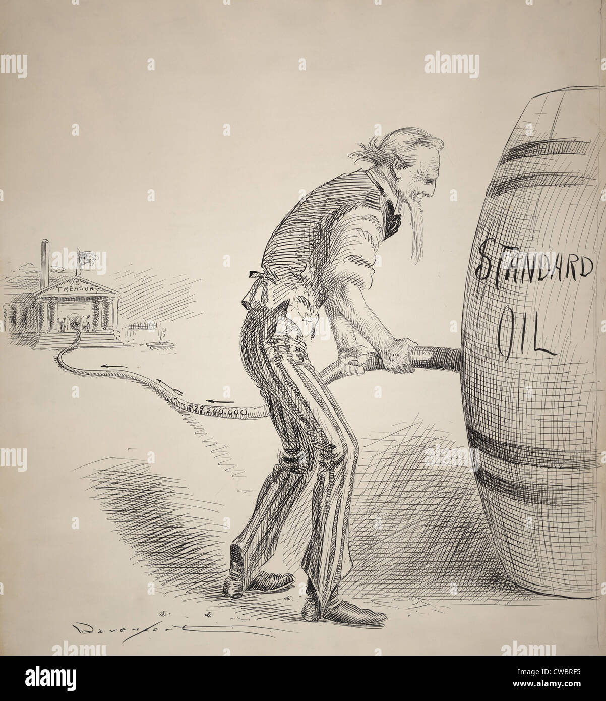 Homer Davenport cartoon célébrant le 29 240 000 $ Amende imposée contre la Standard Oil Company de l'Indiana pour accepter l Banque D'Images