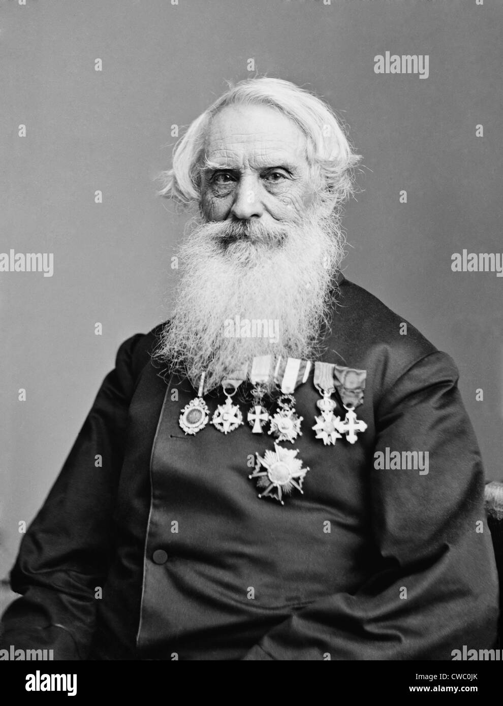 Samuel F. B. Morse (1791-1872), peintre et inventeur d'un télégraphe électrique, dans la vieillesse. Ca. 1860. Banque D'Images
