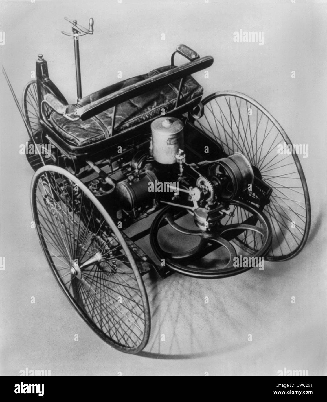 La Benz à trois roues, faite en 1885 a été la première automobile pratique d'utiliser un moteur à combustion interne. LC-USZ62-48300 DUPE Banque D'Images
