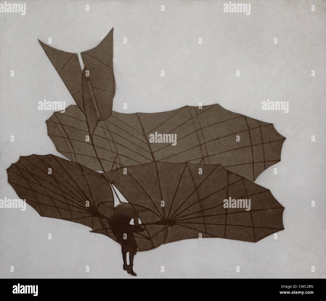 Otto Lilienthal 1848-1896 battant la surface 2 planeur dans lequel il a fait des vols dans l'scientifiquement prouvées. Banque D'Images