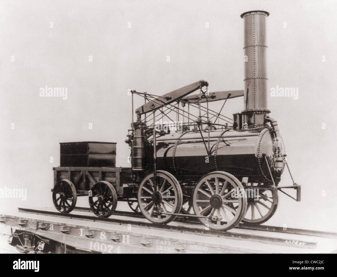 Modèle de George Stephenson's ROCKET la locomotive 1829 réussie. Le plus techniquement avancé de son jour, il était plus Banque D'Images