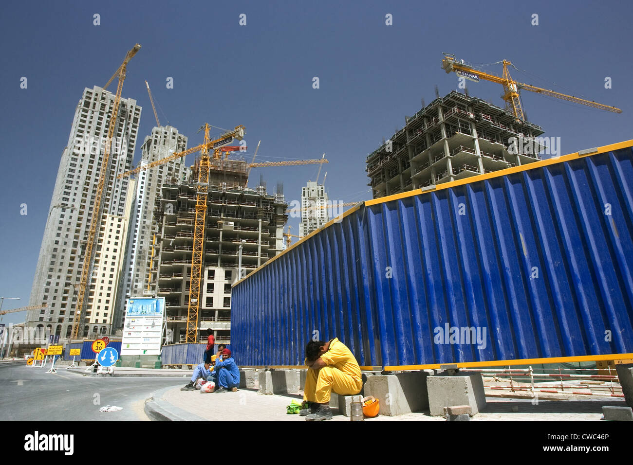 Site de construction de Dubaï à la Marina de Dubaï Banque D'Images