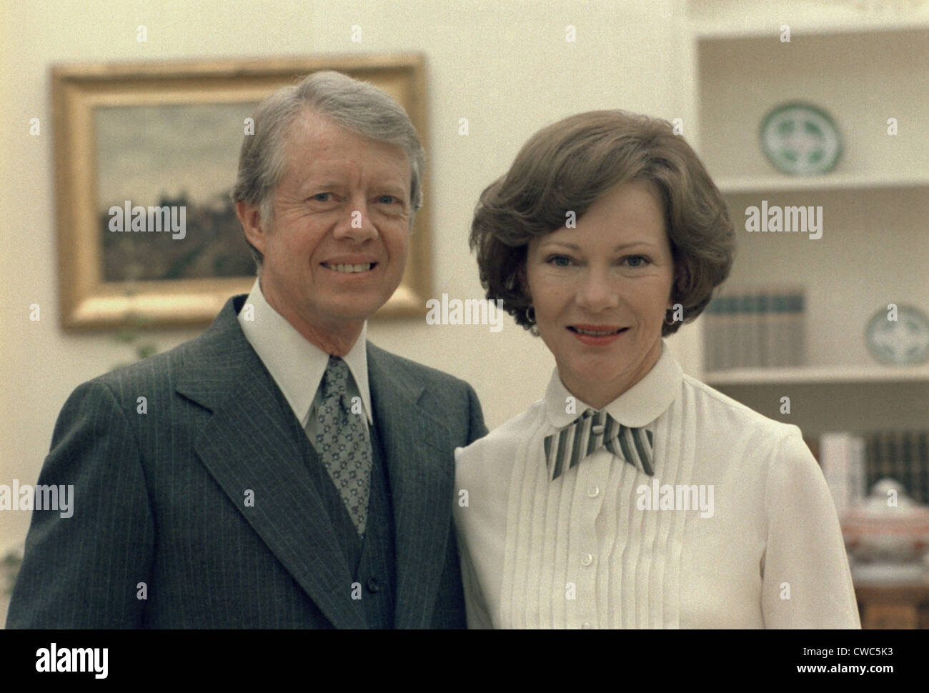 Rosalynn Carter et Jimmy Carter à la Maison Blanche. Ca. 1977-1980. Banque D'Images