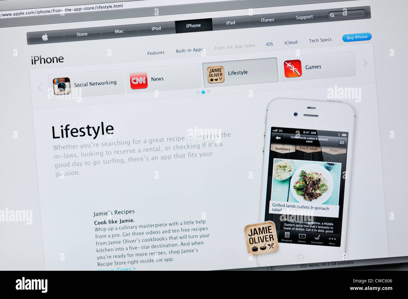 Site web de Jamie Oliver iPhone Banque D'Images Site web de Jamie Oliver iPhone Banque D'Images