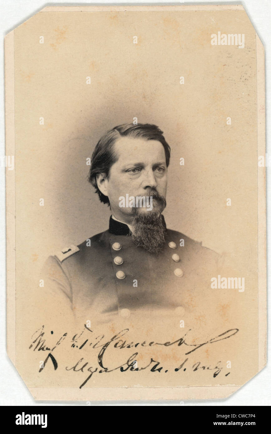 Le major-général Winfield S. Hancock, officier de l'armée fédérale 1861-1865 Banque D'Images