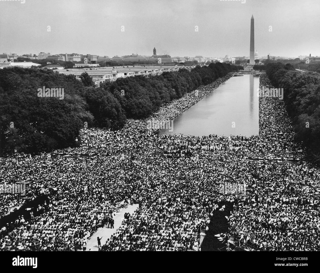 Mars 1963 sur l'État de Washington. Une vue de plus de 200 000 marcheurs le long de la Capitol Mall. Le 28 août, 1963 Banque D'Images