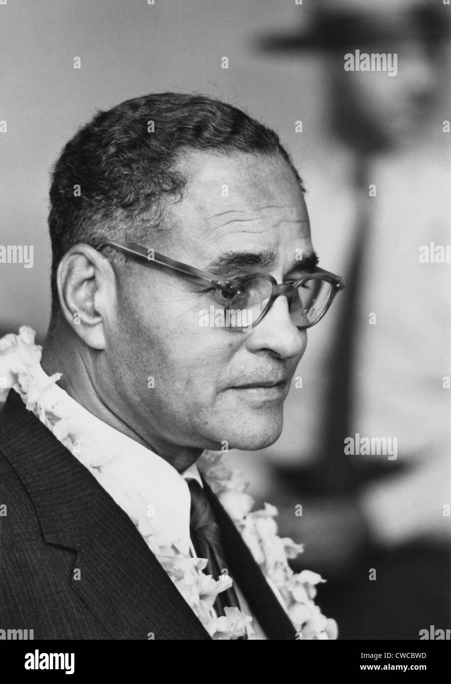 Diplomat Dr. Ralph Bunche lors de la manifestation de 1963 sur l'État de Washington. Le 28 août 1963. Banque D'Images