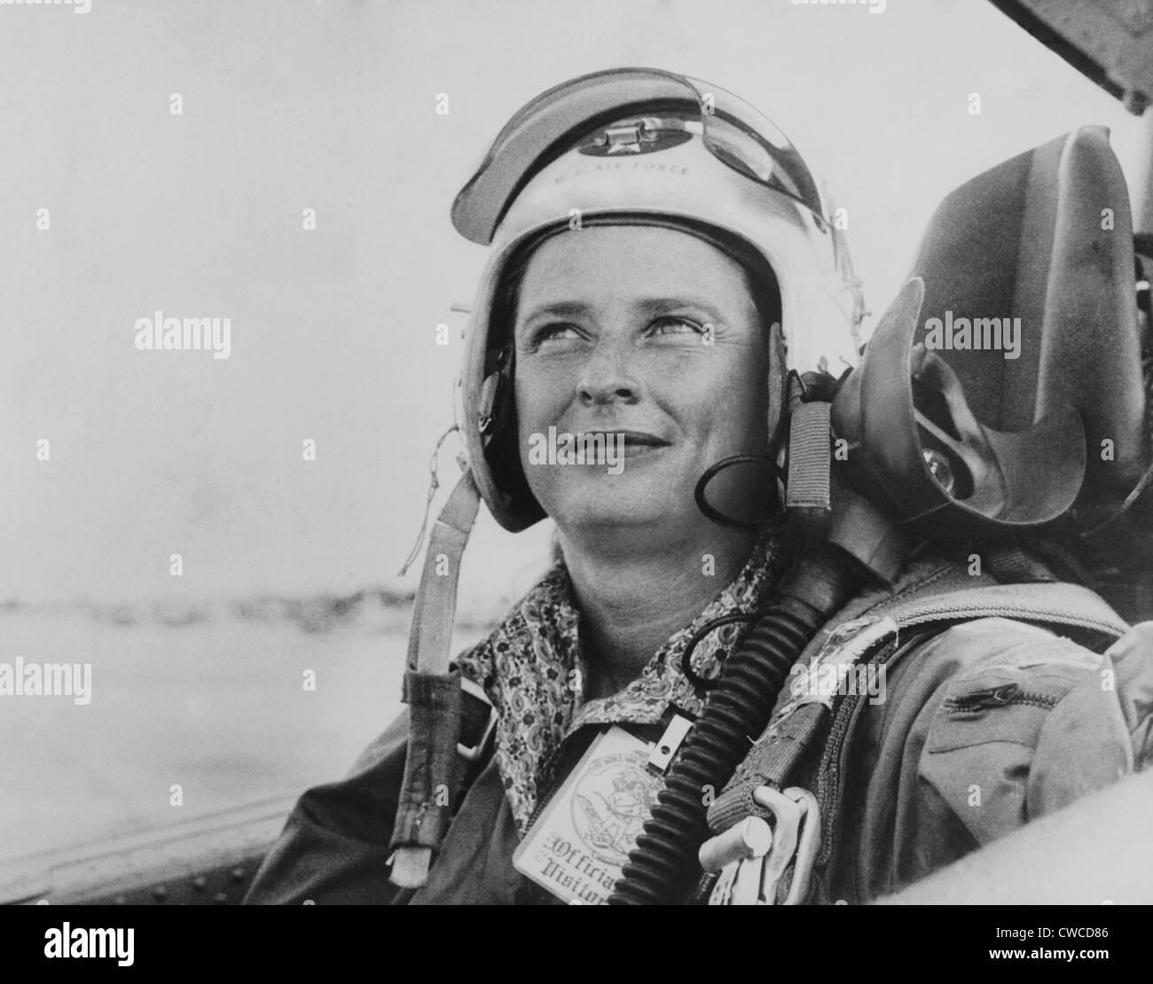 Jerrie Cobb, en vol de l'US Air Force en 1960. En dépit de la discrimination entre les sexes, elle a travaillé dans l'aviation tout au long de sa Banque D'Images