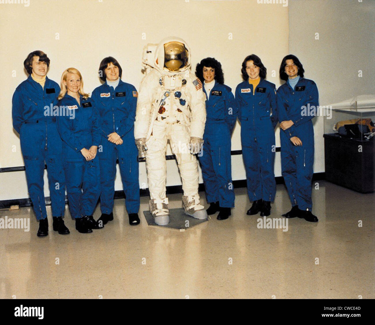 Première Classe de femmes astronautes qui ont terminé leur formation en 1979. L-R : Shannon Lucid, Margaret Rhea Seddon, Kathryn, Sullivan, Banque D'Images