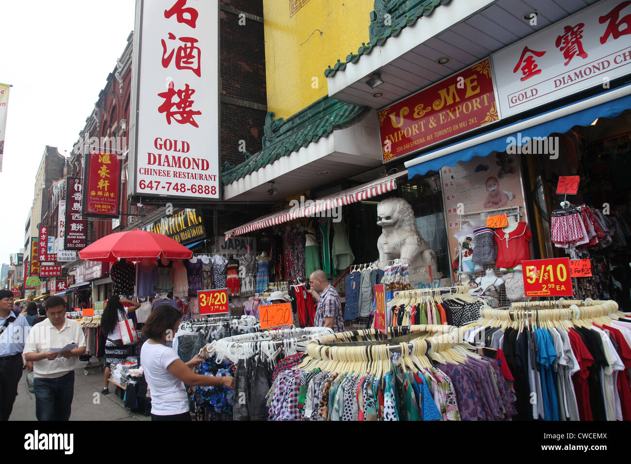 Chinatown Street, Toronto, Canada, août 2012 Banque D'Images