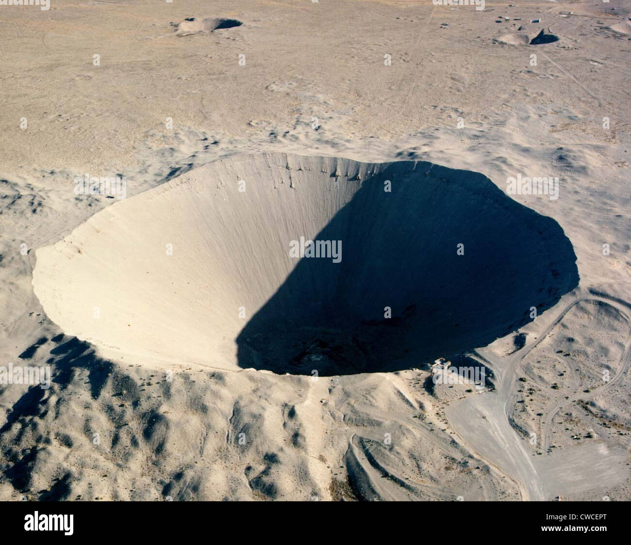 Cratère Sedan au Nevada Test Site. Le 6 juillet 1962, une explosion nucléaire 100 kilotonne 635 pieds sous terre 12 millions de personnes déplacées Banque D'Images