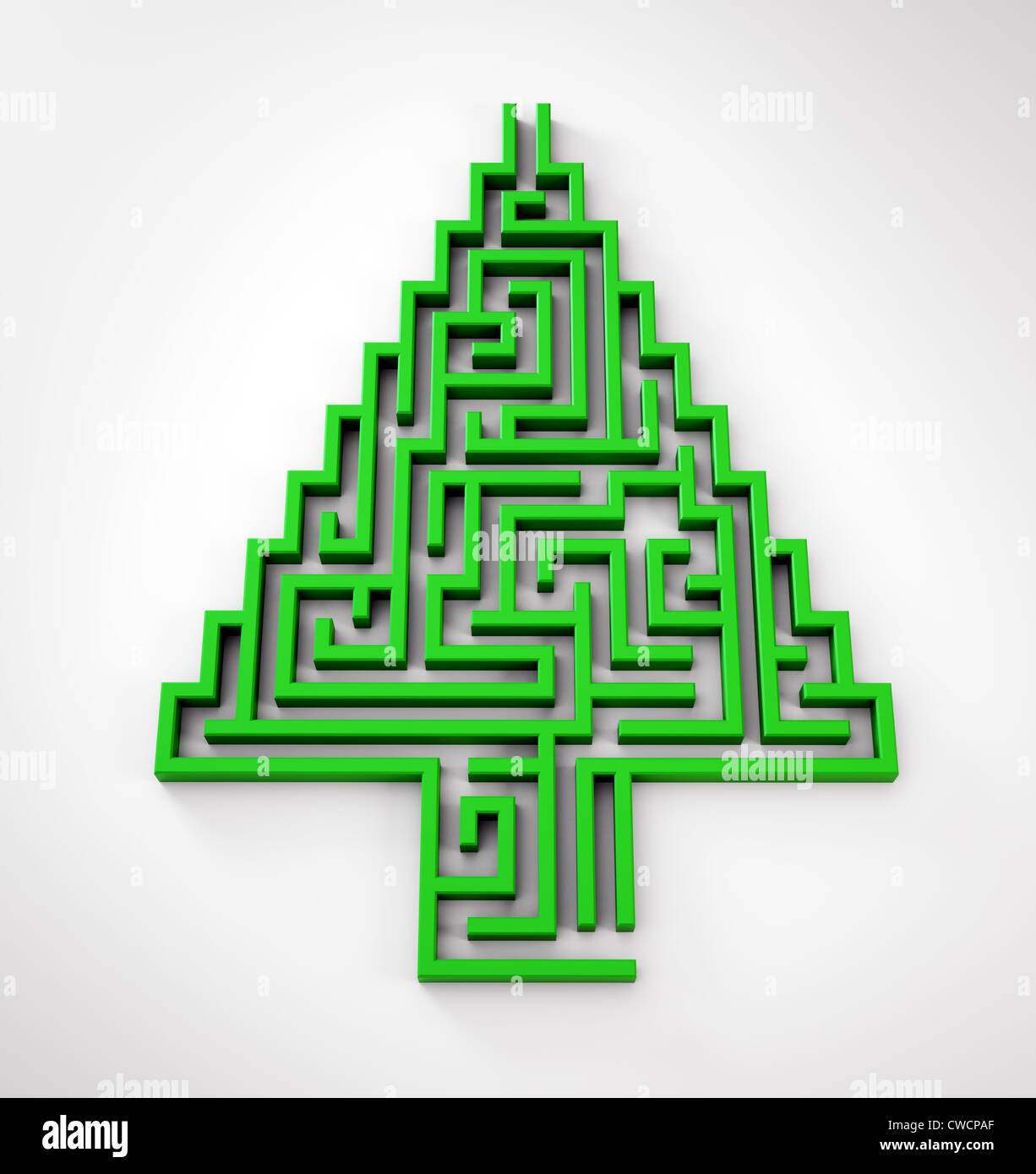 Labyrinthe en forme d'arbre de Noël vert Banque D'Images