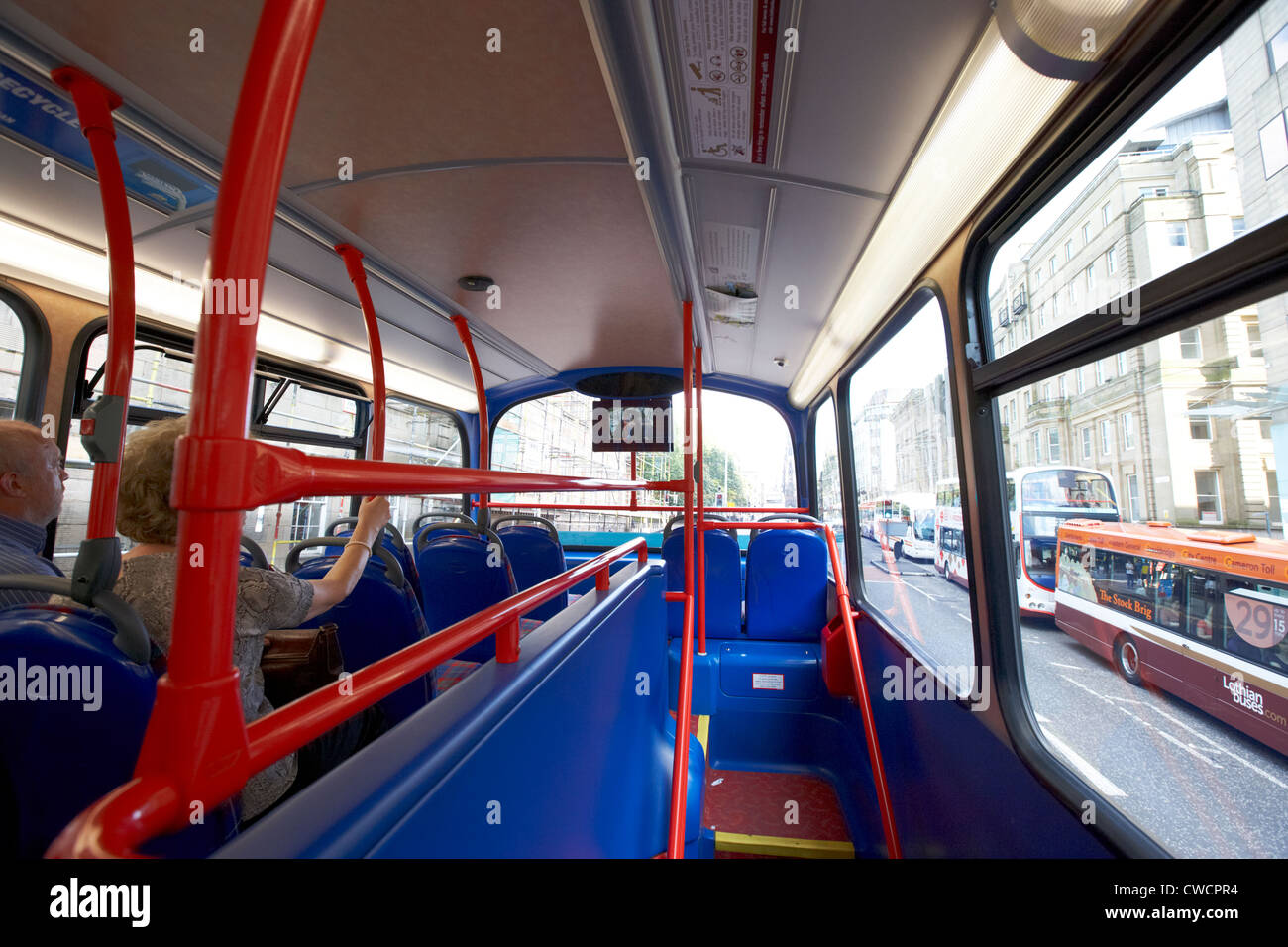 À bord d'un bus Lothian dans le centre-ville d'Édimbourg en Écosse Royaume-Uni Royaume-Uni Banque D'Images