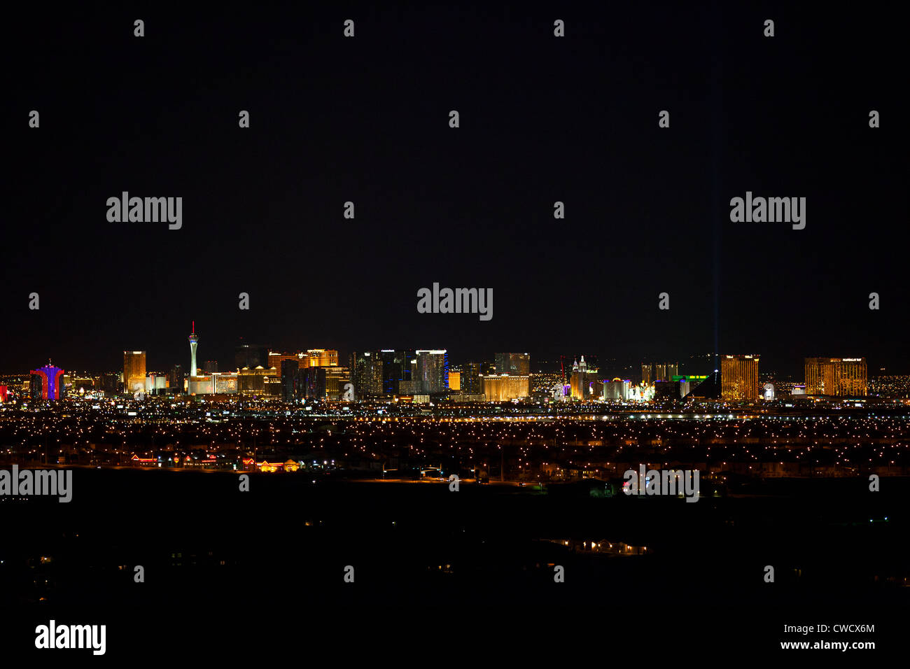 Strip de Las Vegas de nuit, Nevada. Banque D'Images