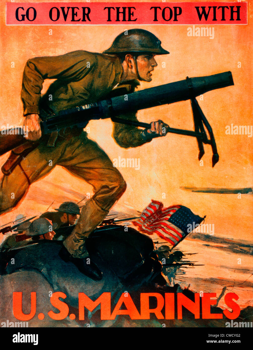 Rendez-vous sur le haut avec U.S. Marines - LA PREMIÈRE GUERRE MONDIALE USA Poster Banque D'Images
