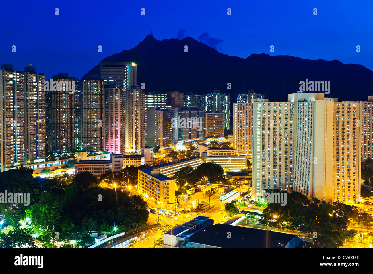 Hong Kong downtown at night Banque D'Images
