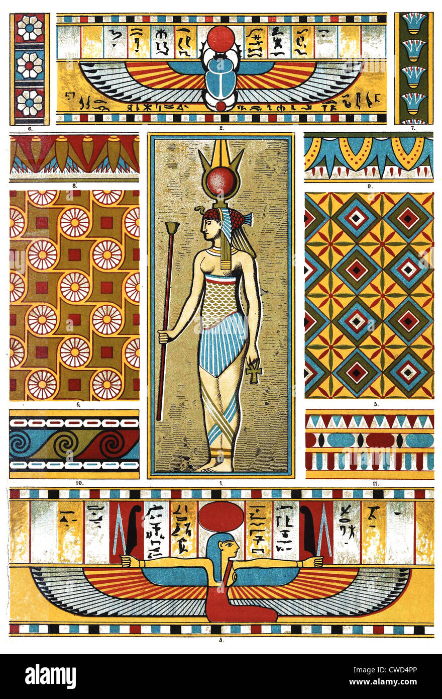 Peinture et sculpture égyptienne Banque D'Images