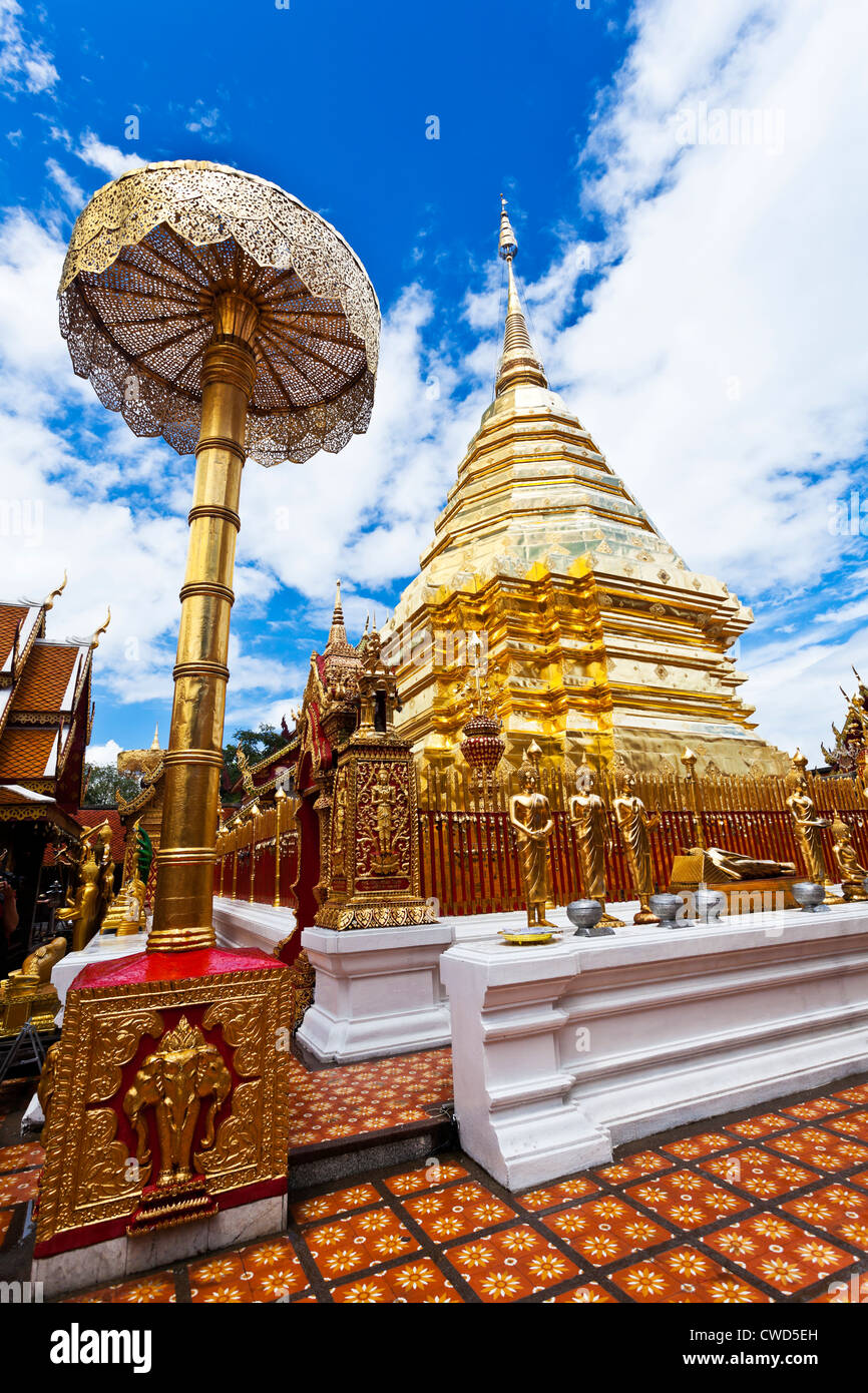 Wat Phrathat Doi Suthep temple à Chiang Mai, Thaïlande. Banque D'Images